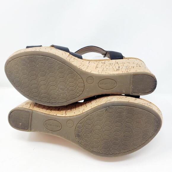 I Love Comfort Memo Tech Black Open-Toe Wedge SIZE 7 - Picture 9 of 13